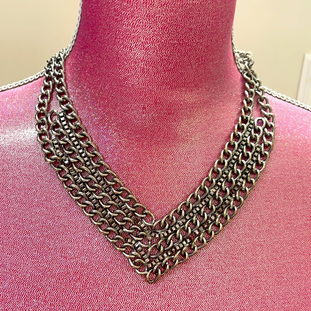 Silver statement necklace